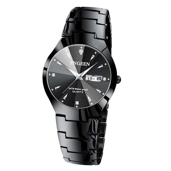 Koreansk Stil Enkel Mode Volframstål Färg Damklocka Studentklocka Herrklocka Damklocka Par Vattentät Ultratunn Herr Quartz Klocka [Women's] white steel-black surface