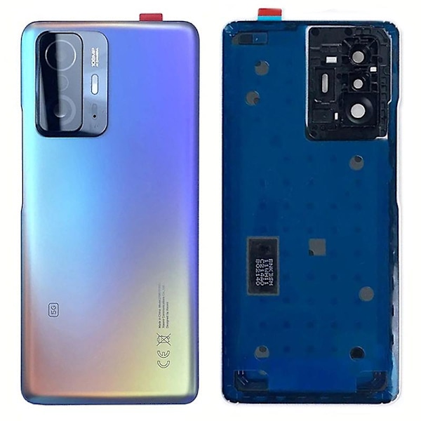 Bakre batterideksel med kameralinsering for Xiaomi 11T 5G / 11T Pro 5G - Reservedel - B Blue