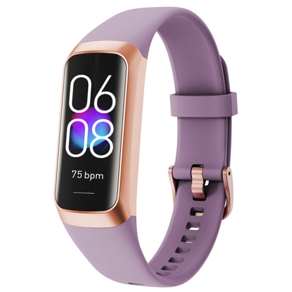 Smart Armbånd Puls Blodtrykk Søvnovervåking Skritteller Kroppstemperatur Klokke Purple