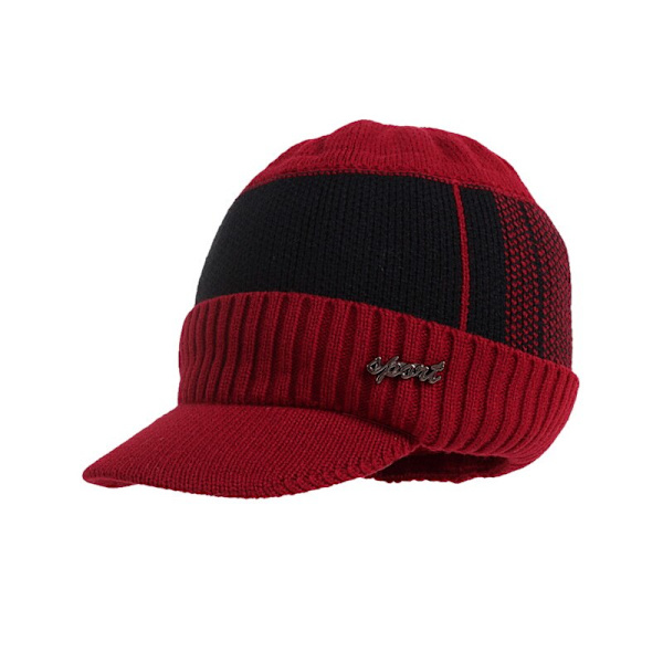 Vinterluer for menn Skullies Beanie Lue Vinterlue Menn Kvinner Ullskjerf Luer Sett Balaclava Maske Gorras Bonnet Strikket Lue Red Cap One Size