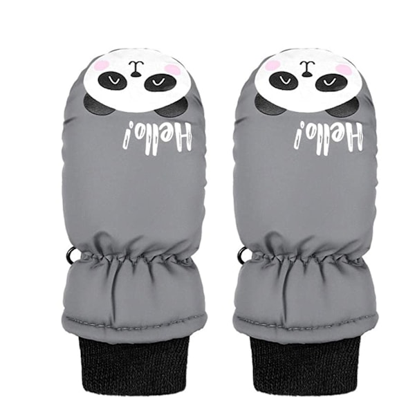 1 par Vinterhandskar för utomhusbruk för barn Småbarn Barn Baby Pojkar Flickor Skidhandskar Vattentäta Sport Snövantar Gray One  Size