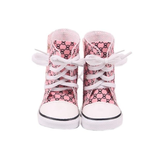 Dockaskor Passar för 43 cm Höjd Docka 7 cm High-top Canvas Skor Stövlar för 18 tum American Doll Our Generation Girl's Toy Present n4