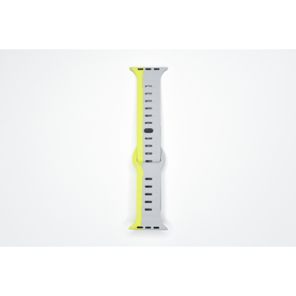 Klockarmband för Apple Watch iWatch 42-49mm ljusgrå + fluorescerande grön