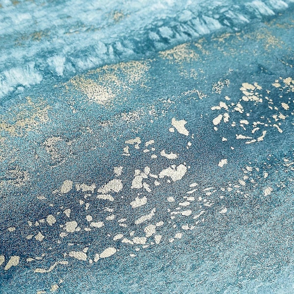 Semper Marmor Tapet Muriva Teal/Guld Teal/Gold