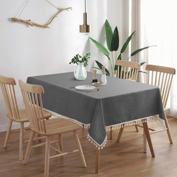 Bordsduk Linne-liknande Vattentät Rektangulär för Hushållsmatbord UTR20019 Red 140cm*180cm