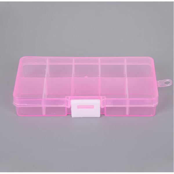 Plast Smyckeskrin Plast Verktygslåda Justerbar Hantverksorganisatör Förvaring Pärlor Armband Smyckeskrin Förpackning 1pc 10 grids10