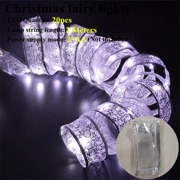 Uusi Vuosi 2024 Luovat Pajunoksavalonauhat 20 LEDiä Joulukoriste Kotiin Noel Kerst Xmas Koristelu Navidad 2023 F250-White 20LED