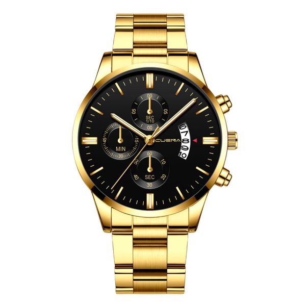 Steel Watch Autentiskt mode Casual Steel Watch Modetrend Koreansk watch Rose gold black surface