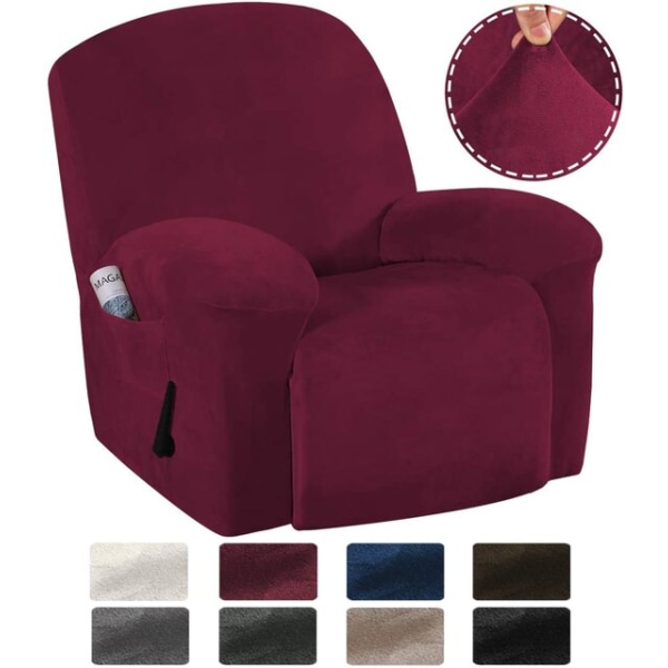 Sammet Fåtöljöverdrag Skydd Elastiskt Allomfattande Massage Soffa Överdrag Öronlappsfåtölj Soffa Dark Khaki