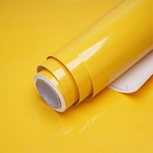Självhäftande, Vattentät och Avtagbar Vinyltapet Blank Gul 40cm x 1m Shiny Yellow 40cm x 1m