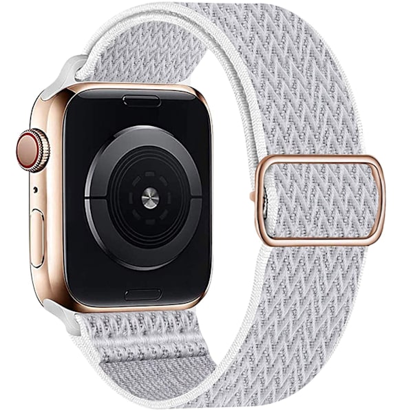Nylonstropp for Apple Watch-reim 44 mm 40 mm 41 mm 45 mm Justerbar elastisk solo loop-beltearmbånd Apple Watch Series 7 6 se 5 4 3 pearl 38mm - 40mm - 41mm