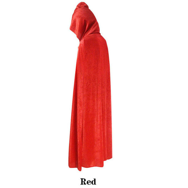 Voksen Vampyr Kapper Børn Hætteklædte Kåber Sort Rød Vendbar Skovgrøn Deluxe Halloween Kappe Fuld Længde Cosplay Blue