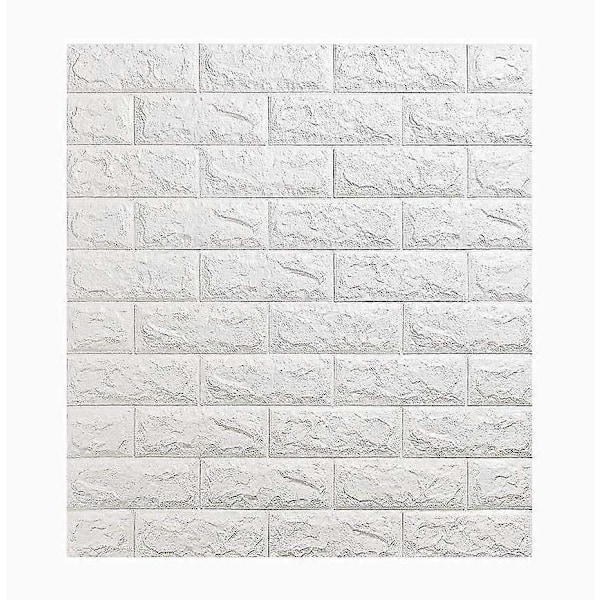 3D Tapetti Seinäpaneelit Itseliimautuva - Moderni Seinäpäällyste Kivikuosilla - Helppo Asennus (1 kpl, Valkoinen)