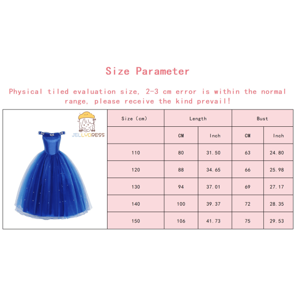 Fé Prinsessklänning Askungen Cosplay Utklädnad Födelsedagskostym Vestidios Baby Flickklänning Charm Set Fancy Dress Karneval 4T(110) 08