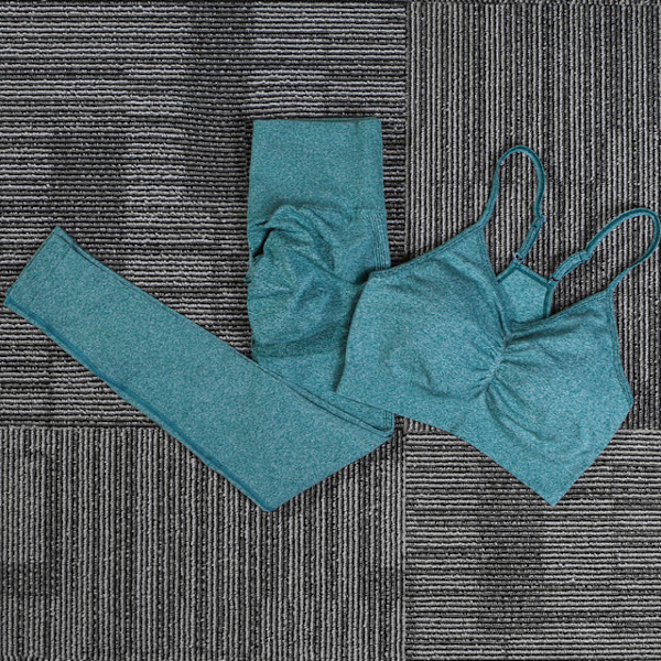 Yoga Set Träningskläder Sportset Gymkläder Toppar Och Leggings För Kvinnor Bra Red set L