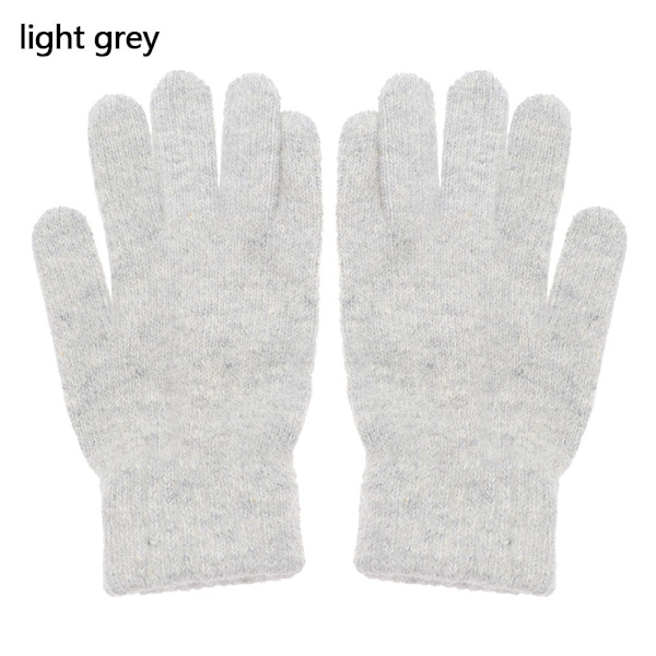 2023 Elastiska Fullfingerhandskar Varma Tjocka Cykelkörningsmode Dam Herr Vinter Varma Stickade Yllehandskar Utomhus Camel One Size