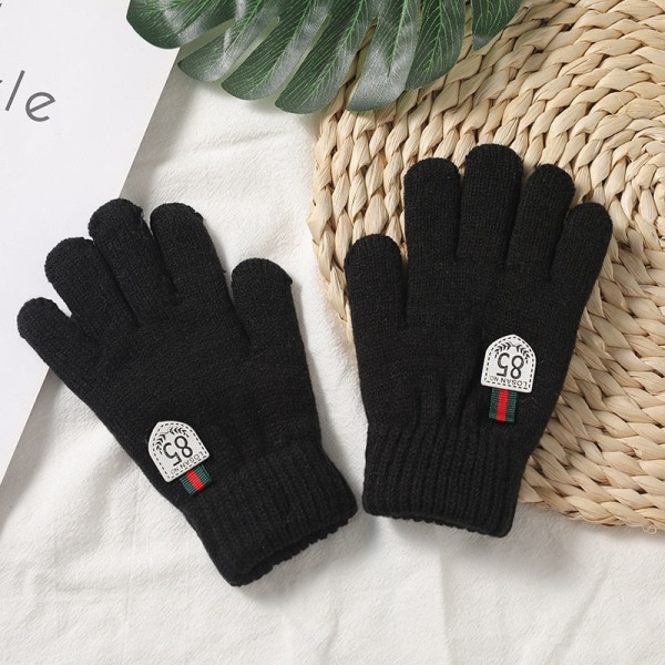 Barnhandskar Vinter Fullfingerhandskar Stickade Mjuka Barnvantar 5-10 År Pojkar Flickor Handskar Tjocka Håll Värmen Hösthandske F(5-10 years)