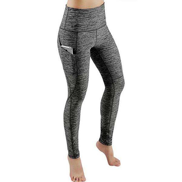 Joogahousut Naiset Fitness Jooga Kuntosali Korkeavyötäröiset Leggingsit 01Full Light gray M
