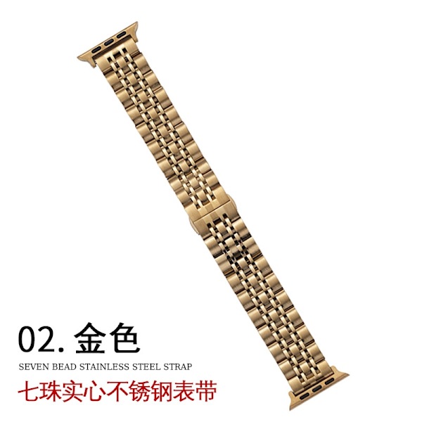 Klockarmband för Apple Watch iWatch för 42/44/45/49mm guld solid fjärilslås