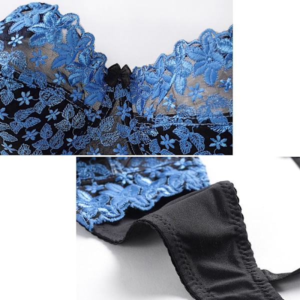 Dame BH Blonde Hul Underwear Dame Broderi Pluss Størrelse C D Cup Undertøy BH Gold 95C
