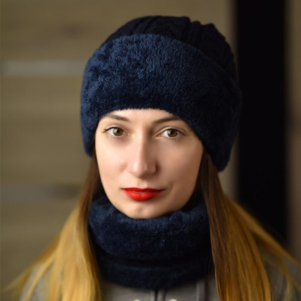 Ny Unisex Vintermössa med Fleecefoder Ull Varm Stickad Mössa Set Tjock Mjuk Stretch Vintermössor För Män Kvinnor Fritid Beanie Mössa Red 55cm-62cm