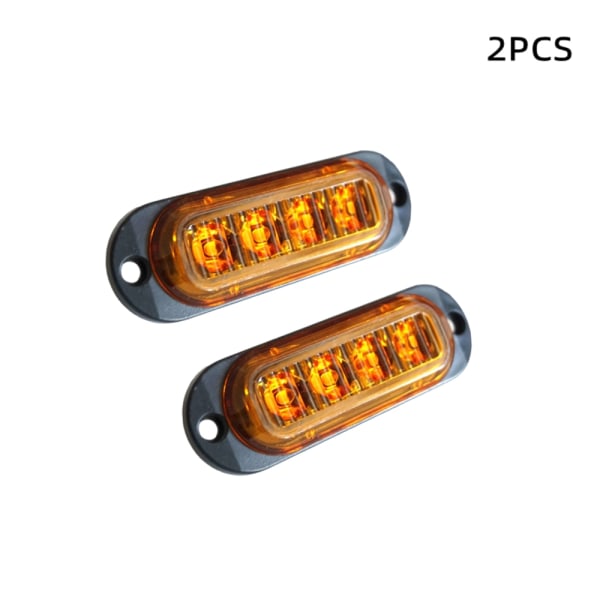 2ST Varningsljus 4LED Trailer Truck Röd Orange Vit 12V-24V LED sidomarkeringslampa Biltillbehör Parkeringsljus för lastbilar Blue-2pcs