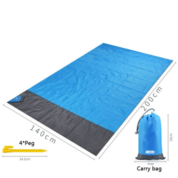 Vandtæt Strandhåndklæde Tæppe Lomme Sandfrit Håndklæde Stort Bærbart Måtte Strand Camping Udendørs Håndklæde Strand Picnic Måtte Håndklæde C 200x210cm