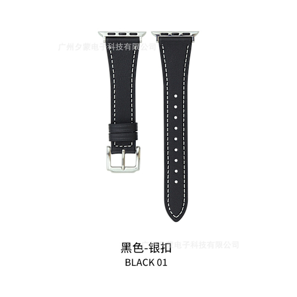 Klockarmband för Apple Watch iWatch 42/44/45/49mm Svart/Silver Spänne
