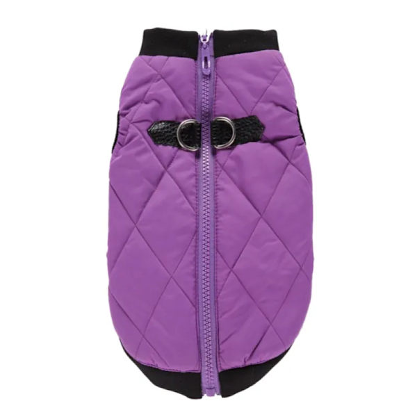 Vinter Husdjurskläder Varm Jacka Kappa Med Dragkedja Hundkläder Fritidskläder För Chihuahua Fransk Bulldog Outfits Purple M