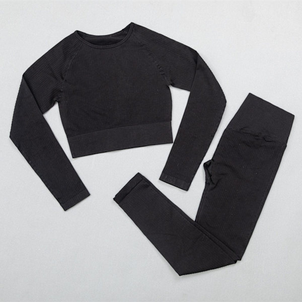 Yoga Dress Trenings Yoga Sett Treningsklær Leggings BH For Kvinner top pantsblack L