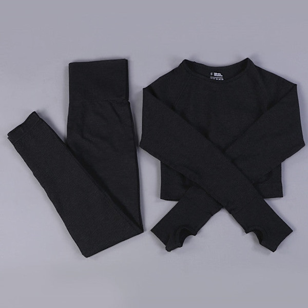 Yoga Set Dam Fitness Sportkläder Träningsdräkter GYM Kläder Löpartights Träningsbyxor 3pcs Gray M