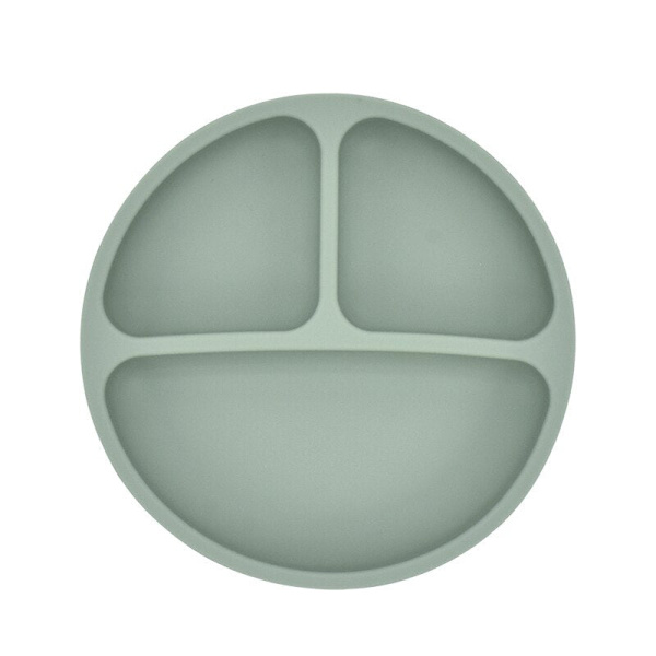 Babysäker Silikonmatsked Solid Söt Tecknad Barnservis Grade Porslin för Babymatning Träningsservis Barn Matningsskål Apricot