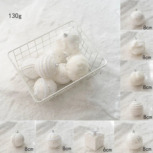 Joulupallo Maalattu Pallo Kultainen Hopeinen Samppanja Glitter Tähtiä Joulukuusi Ripustus Ikkunakoriste Pieniä Lahjoja Leluja White Bowknot
