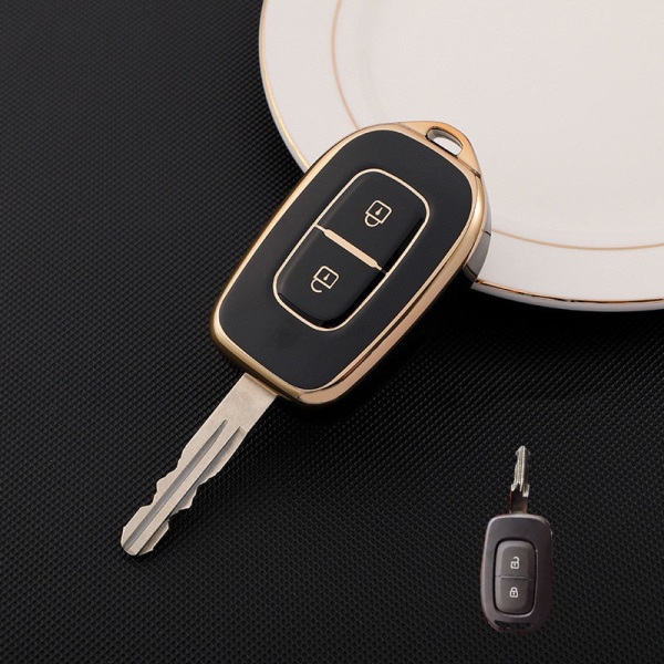 2-knapps TPU Bil Fjärrnyckel Fob Skyddsfodral för Renault Kwid Traffic Symbol för Dacia Sandero Logan Duster 2016 2017 2018 Skal grey keycase