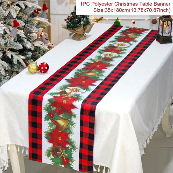 Julbordslöpare God Jul Dekorationer 2023 För Hem Duk Navidad Noel Kerst Julklappar Nyår 2024 Natal polyester 40 as picture