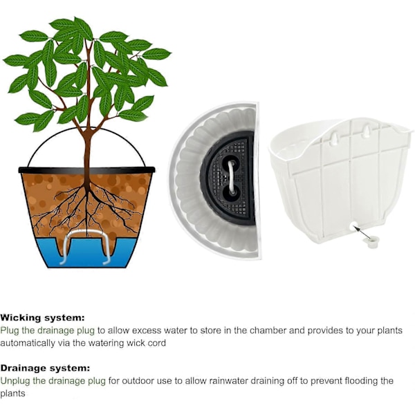 4-pack Rsine Väggmonterad Vertikal Planteringskruka Trädgård Vardagsrum Väggmontering Fönster Hängande Växt Blomkorg för Örter Balkong Räcke