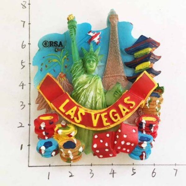 Världsturism Kylskåpsmagnet Souvenir USA Las Vegas Florida kulturlandskap Kylsklistermärken Set Heminredning I