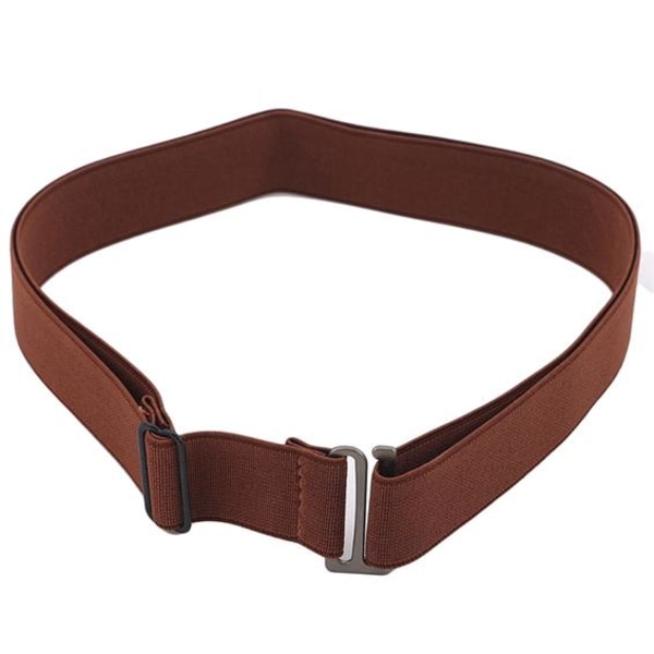 Osynligt skärp för kvinnor, elastiskt stretch midjebälte med platt spänne Black One Size