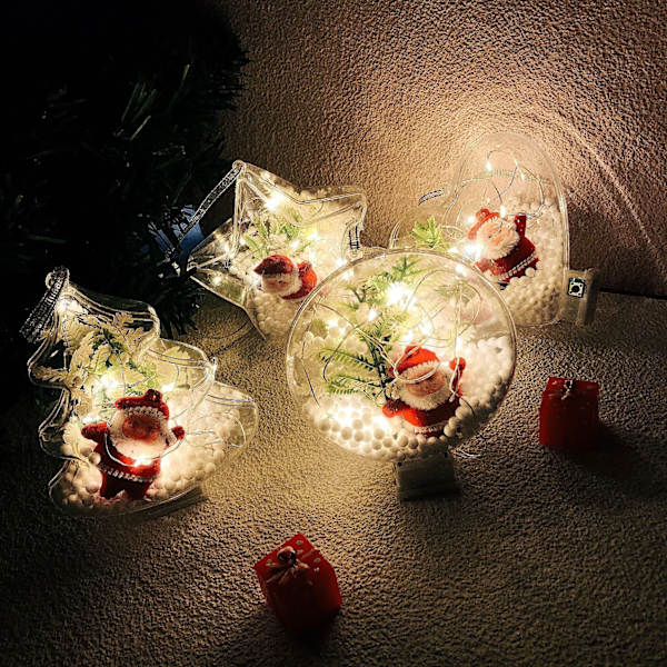 Jouluvalokoriste Valoa lähettävä joulukuusiriipus Lasten vanhempien ja lasten käsintehty DIY-joululahja Christmas tree style [Material package]]