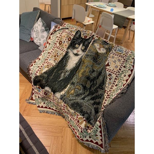 Fritidsstoff Håndverk Tapestry Vegg Dekorativt Teppe Katte Sofa Håndkle Dekke Teppe 1 130*160cm