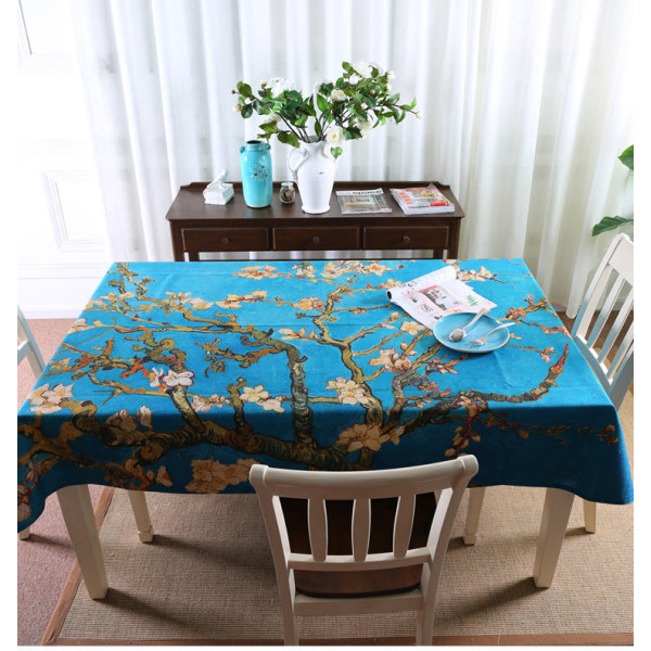 Europæisk Stil Van Gogh Abrikosblomst Eksotisk Stjerneklar Himmelsk Kunst Berømt Maleri Lang Duge Restaurant Maleri Værelse Kunst Klasseværelse Duge Rhone River 85*85