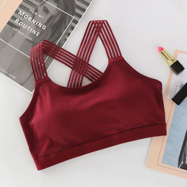 Joogaliivit Iskunkestävät Push Up Urheiluliivit Juoksuun Joogaan Kuntosalille Crop Top Hengittävät Treeniliivit grey Free Size