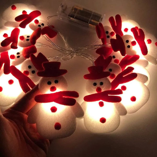 2023 Juldekoration Snögubbe LED Ljusslinga Girlang Jul Fairy Lights Dekor för Hem Navidad Julprydnad Nyår 1.65m Snowman Light
