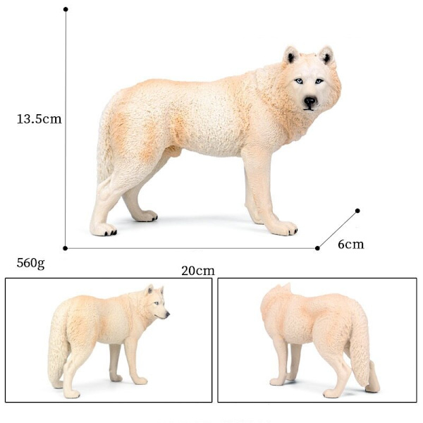 Simulering av vilda djur stor vargmodell i PVC actionfigur pedagogisk samling av leksaker för barn presenter 008