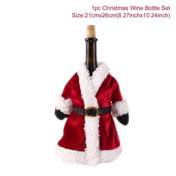 Christmas Wine Bottle Cover God Juldekorationer för hem Juldekoration nyår Xmas Navidad presenter 25