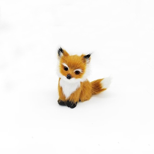 3 Stilarter Mini Siddende Rævemodel Sød Simulation Brun Ræv Boligindretning Bryllupsfødselsdagsgave Plysfigurer Håndværk Miniaturer 02