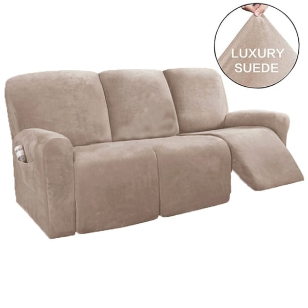 3-sits vilstol Cover All-inclusive Fåtölj Halkfri Relax Cover Elastisk mocka Soffa Stolskydd 2 Seater S4