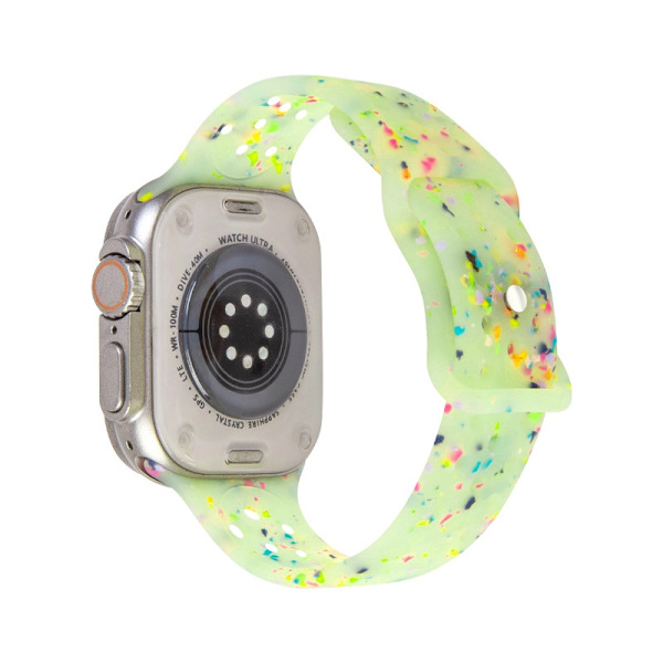 Kellon ranneke Apple Watch iWatch 42/44/45/49mm SM Jelly Green -kelloon
