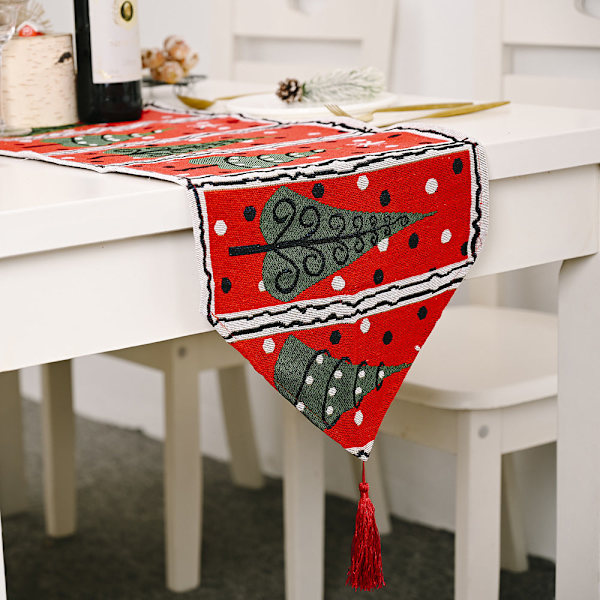 Nye Juledekorasjonsartikler Strikket Stoff Bordløper Kreativ Juleduk Spiseborddekorasjon Hjemmepynt Knitted cloth table runner elk style