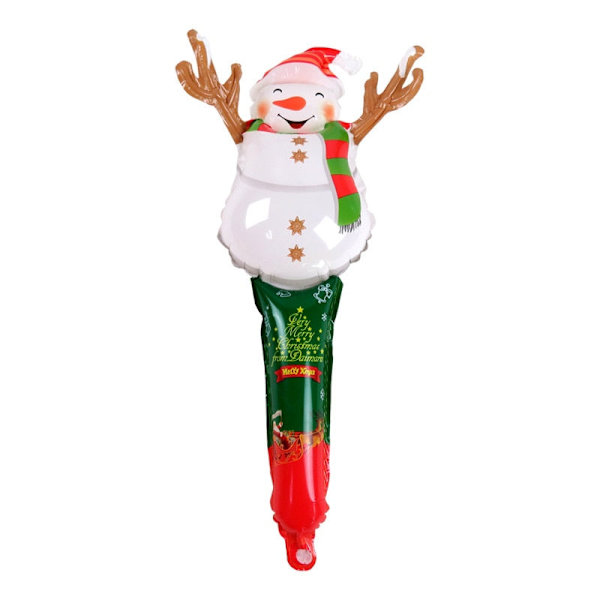 61 cm Jul Uppblåsbar Pinne Käpp Godis Älghuvud Pepparkaksgubbe Snögubbe Håller Ballong Party Dekoration Flicka Ballong Candy bar